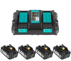 4x 18V/8.0Ah/144 Wh Bonagdet Akku's + 2 Port 6A Lader DC18RD