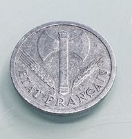 2 Francs Frankreich 1943 Alu-Münze Jahrgang Kriegszeit