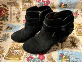 Schwarze Wildleder Stiefeletten mit Schleife 5Th Avenue G36