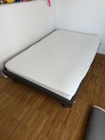 Bettgestell dunkelgrau 120x200 cm Lattenrost & Matratze 