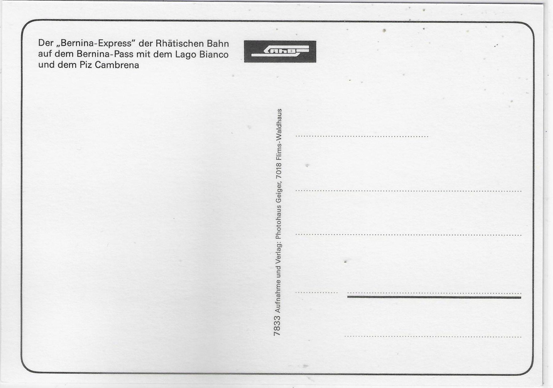 Cartoline postali: Bernina Express auf dem Bernina Pass – Usato da Ettingen venduto da Kartenplanet 1