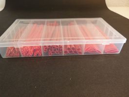 Schrumpfschlauch Sortiment mit Box rot angebraucht