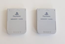 2x PS1/PS One Memory Card - weiss