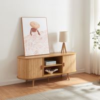 Kommode Sideboard Bambus 140x40x56 cm mit Schiebetüren