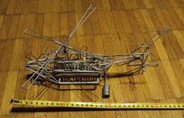 Handgemachtes Drahtmodell Helikopter, einzigartige Deko!