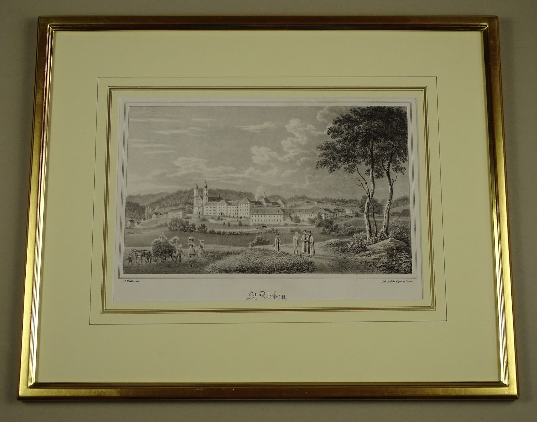 Incisioni: KLOSTER ST. URBAN, LITHOGRAPHIE UM 1850 – Usato da Grüningen venduto da Kartensammler