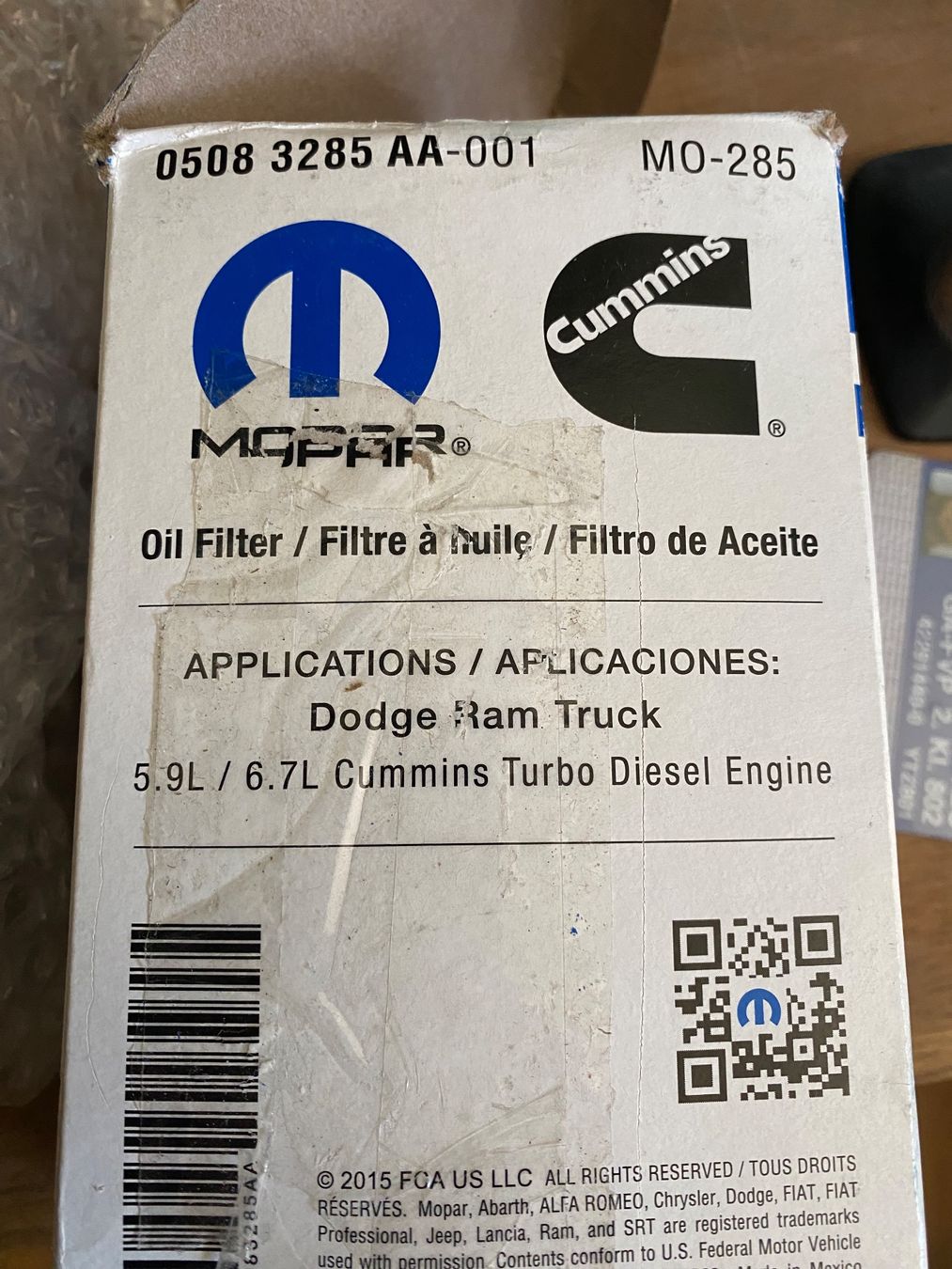 Dodge Tutti pezzi di ricambio auto: Cummins Ölfilter – Usato da Klosters venduto da MarcHil80 2