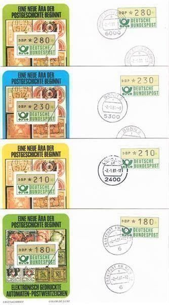 Tutti i francobolli: Automaten - Postwertzeichen 100 - 280 Ce – Usato da Bonstetten venduto da Pinguin75