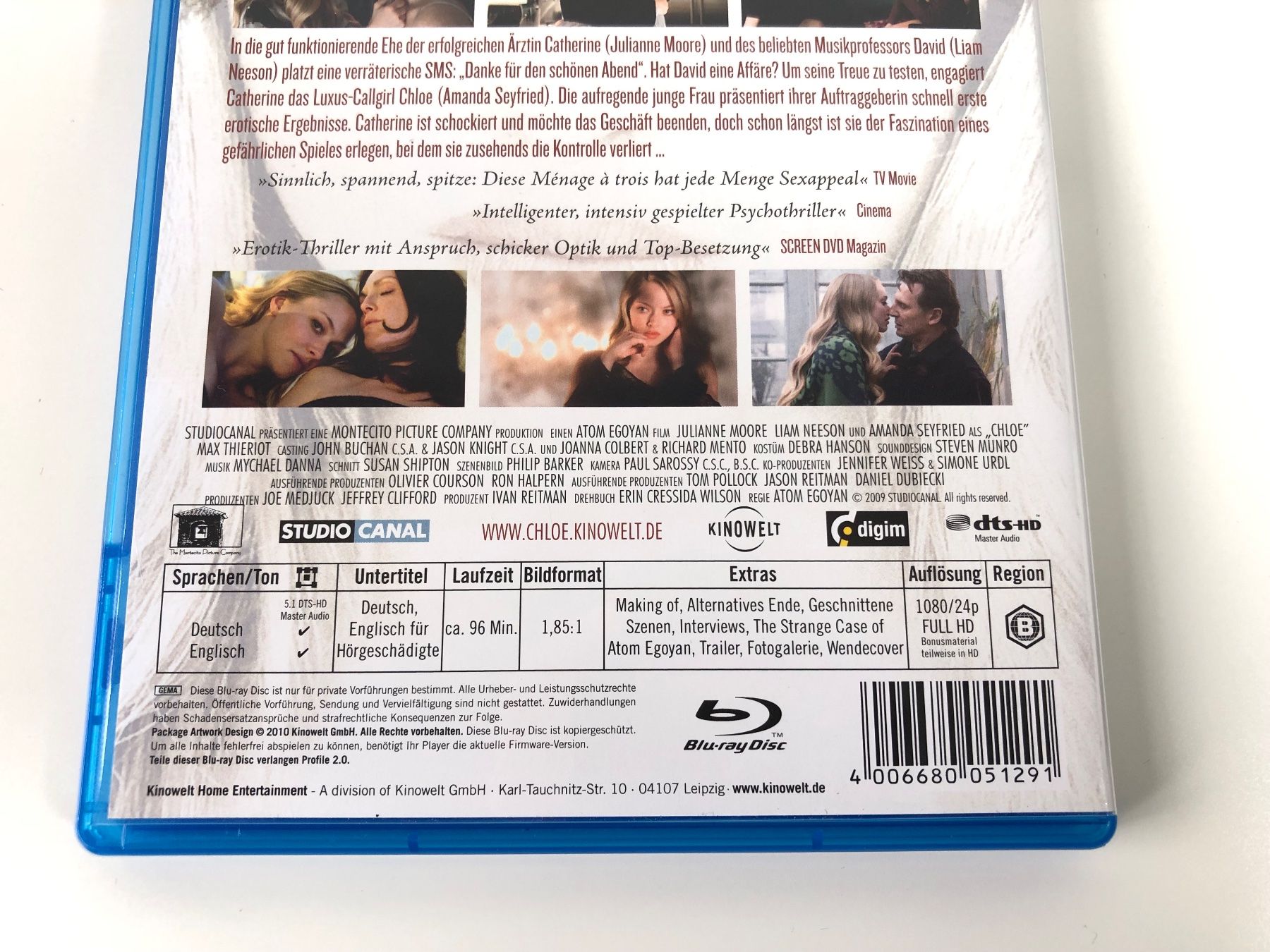 Tous les DVDs: Chloe (2009) - Bluray – D'occasion à Bern par McFlurry_88 2