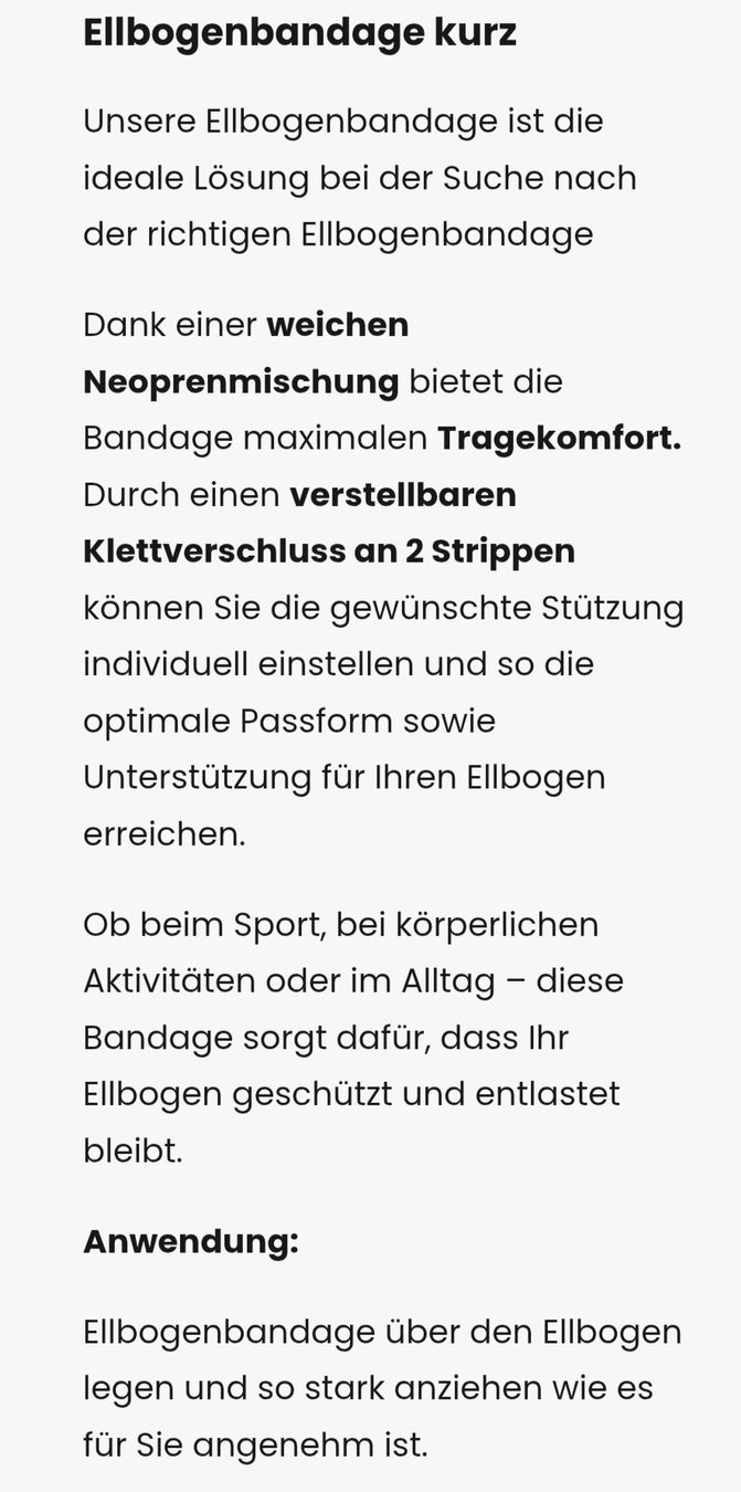 Attrezzature mediche: Ellenbogenbandage kurz, ideal bei Tennisellbogen – Nuovo e nell'imballaggio originale da Wald ZH venduto da -lea- 5