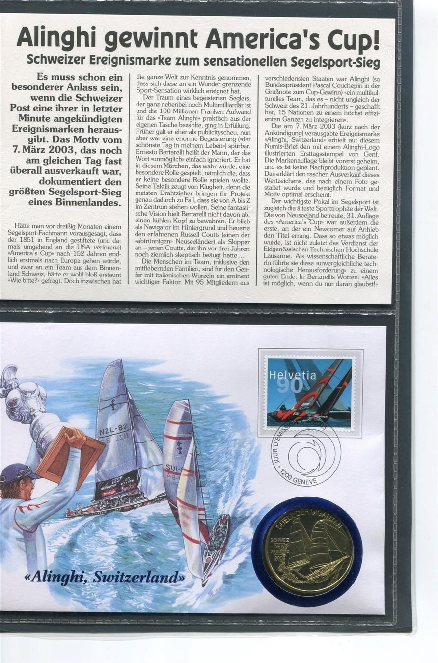 Alle Münzen: 2003 Numisbrief Alinghi gewinnt Am.Cup – Gebraucht aus Winterthur von Kyoung