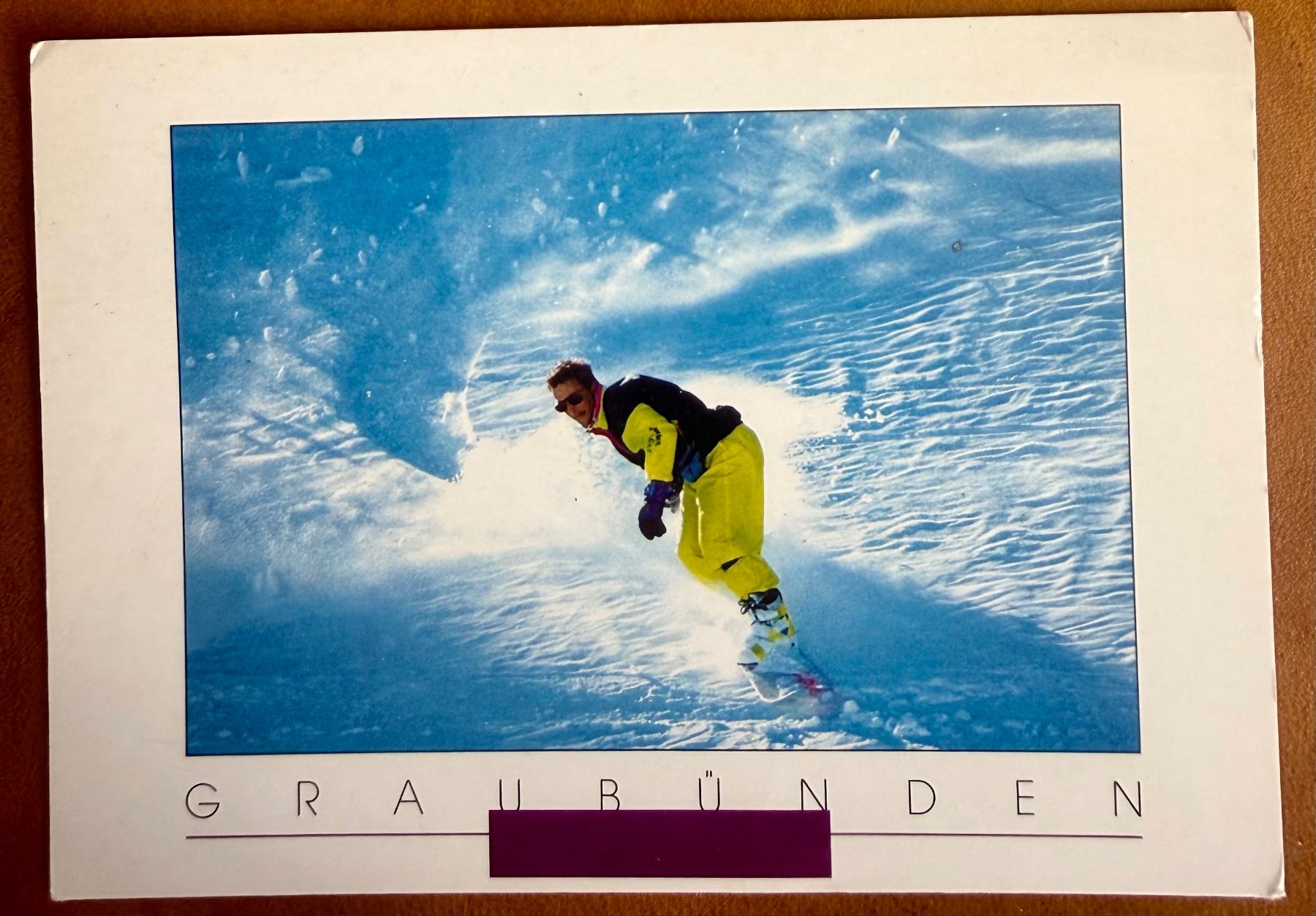 Ansichtskarten: Graubünden - surfeur - Stempel Laax – Gebraucht aus Lutry von Ediego