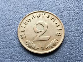 Drittes Reich 2 Reichspfennig 1938 B sehr selten