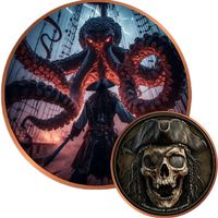 5 OZ Kupfermünze Black Beard vs Kraken