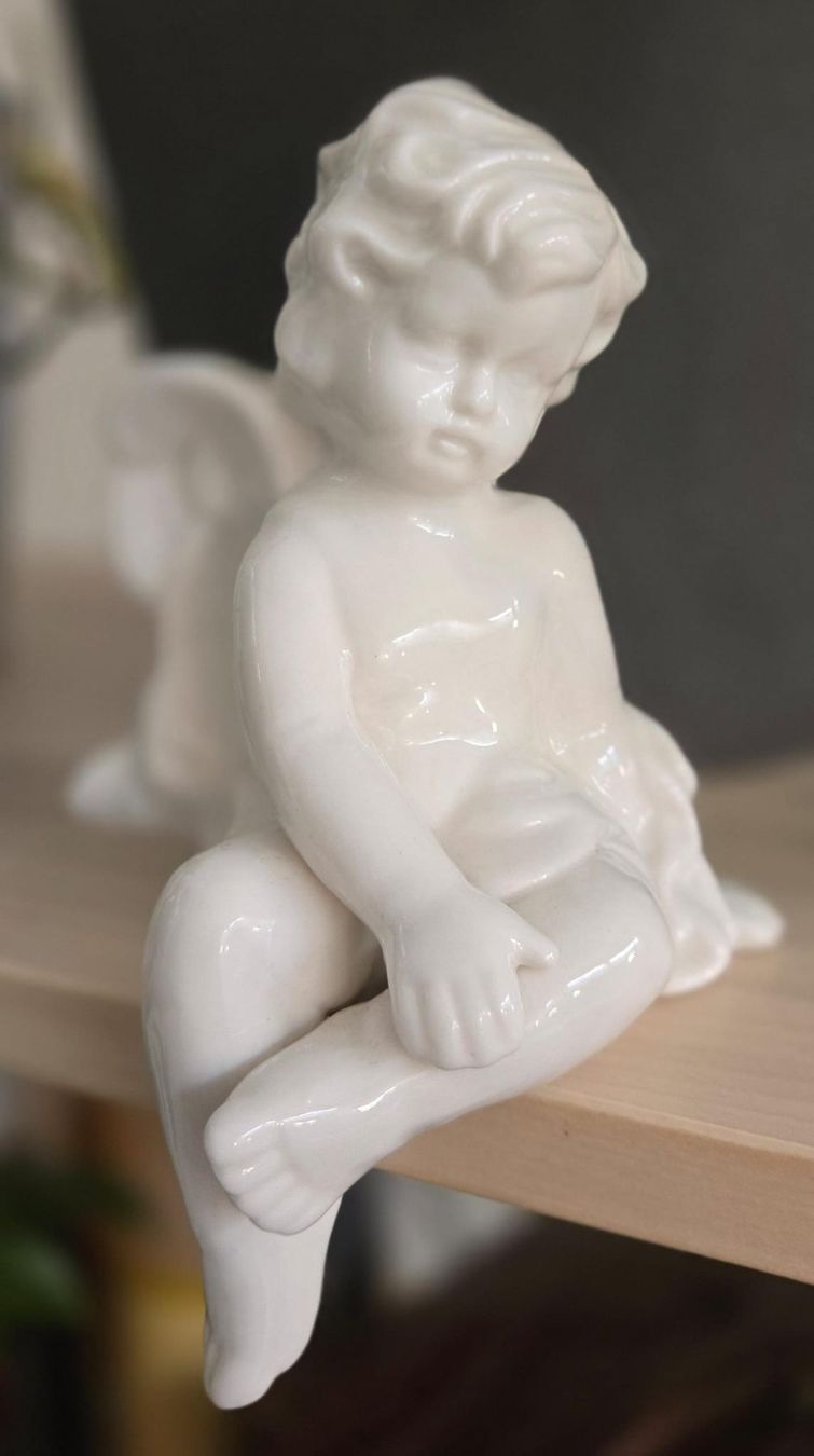 Figuren: Süsser Engel sitzend Deko Figur  Top Zustand – Neu (gemäss Beschreibung) aus Rheinsulz von Gilea
