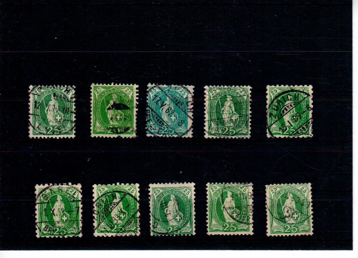 Alle Briefmarken: stehende Helvetia – Gebraucht aus Wolhusen von Curver9