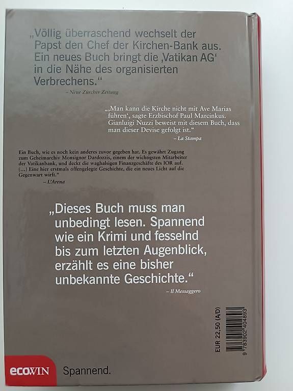 Libri: Die Vatikan AG - Gianluigi Nuzzi – Usato da Zürich venduto da inf_7x5l 1