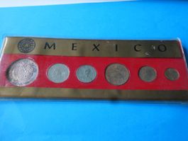 Mexiko 1965, Münzsatz bis 1 Peso (Silber)