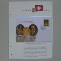 2010: Münzbrief Todestag Albert Anker "vergoldet"