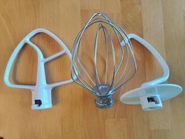 Kitchenaid Zubehör: Flachrührer, Knethaken, Schneebesen