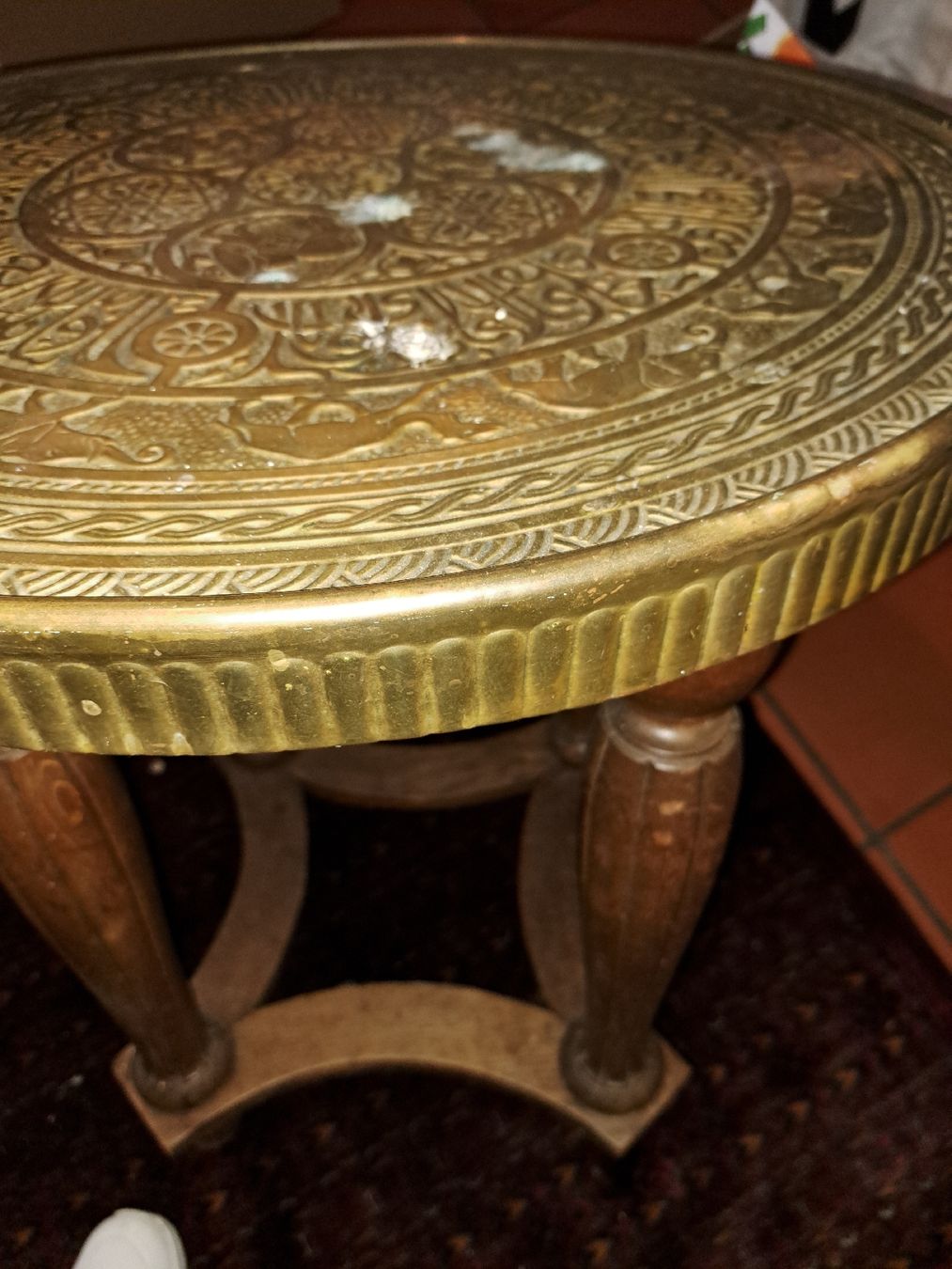 Tische: Orientalischer Messingtisch, Durchmesser 60 cm, Vintage – Gebraucht aus Kölliken von Upcycling-by-Mc-TAM 3