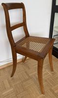 Antiker Biedermeier Stuhl Kirschbaum mit Wiener Geflecht