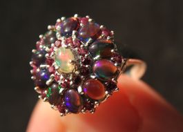 NEU: Opal - Rhodolit  Ring Grösse 55 Schmuck