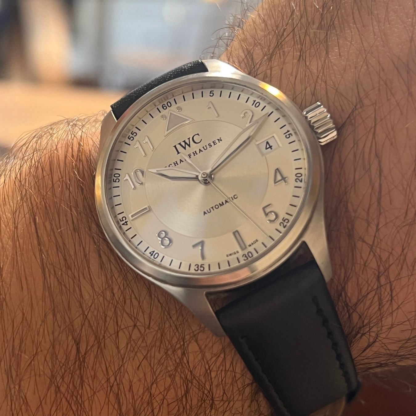 IWC Orologi: IWC Spitfire Automatic Date Silver Dial IW325605 – Usato da Carouge GE venduto da Watchaser 3