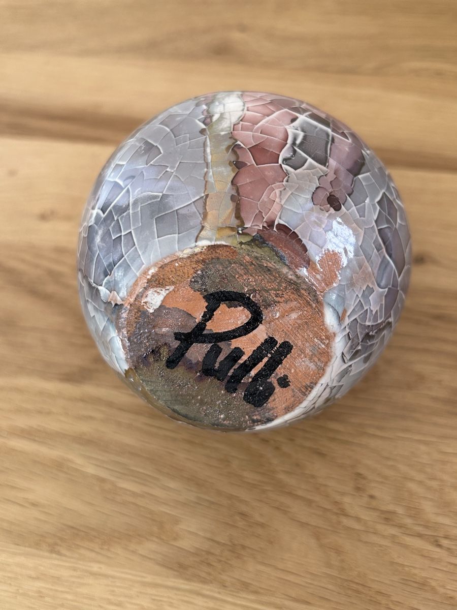Vasi & Recipienti: Claudio Pulli italienisch irisierende Crackle Vase signiert – Usato da Wettingen venduto da Mmccl 4