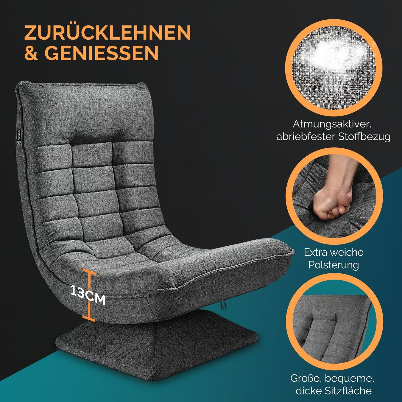 Poltrone: Relaxsessel Grau - Creme - Schwarz Stoff – Nuovo e nell'imballaggio originale da Winterthur venduto da aredo 3
