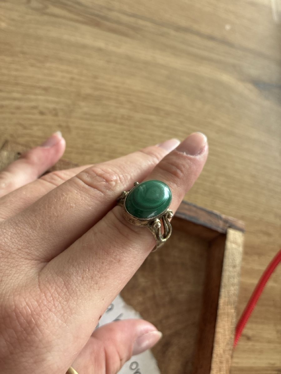 Ringe: Silberring mit grünem Malachit – Gebraucht aus Altstätten SG von palmela.31 1