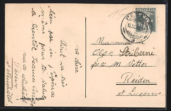 Cartes postales: AK Peseux, Quartier du Châtelard, 1920 – D'occasion à Berlin par bartko-reher 1