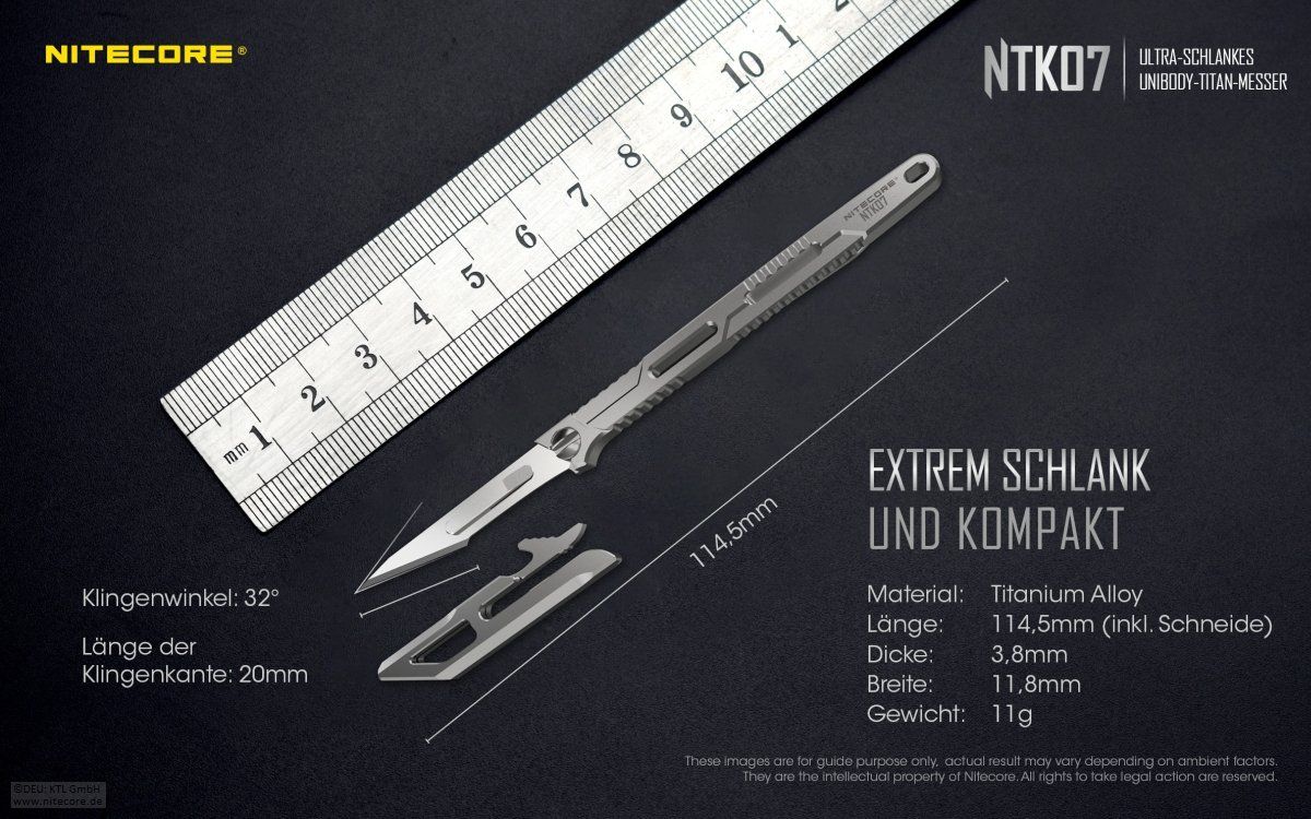 Coltelli: NiteCore Titan Messer NTK07 Unibody – Nuovo e nell'imballaggio originale da Grüningen venduto da Prolumin 5