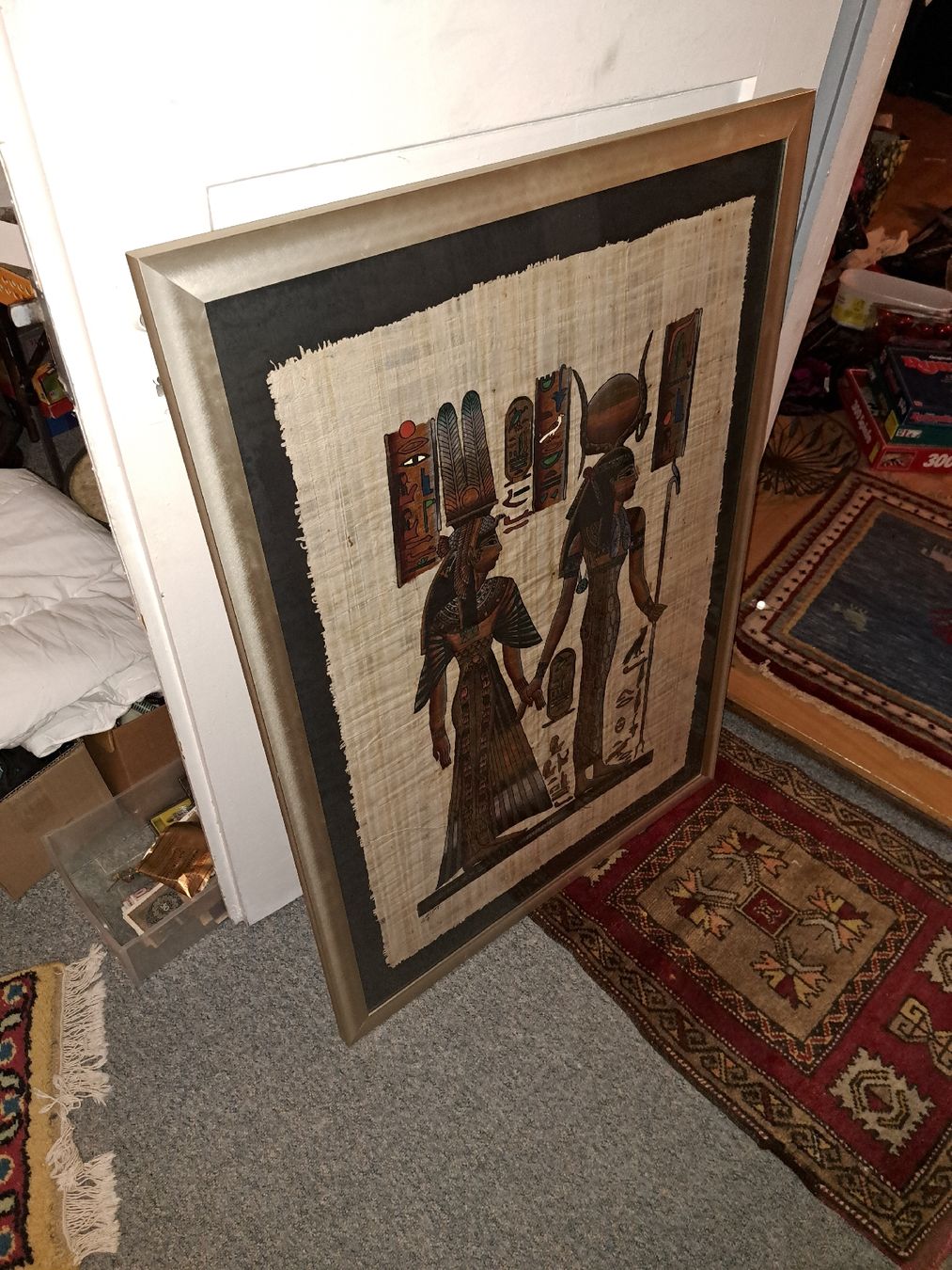 Poster & Bilder: Grosses Papyrus Bild mit Rahmen, Alurahmen schwer – Gebraucht aus Kölliken von Upcycling-by-Mc-TAM 1
