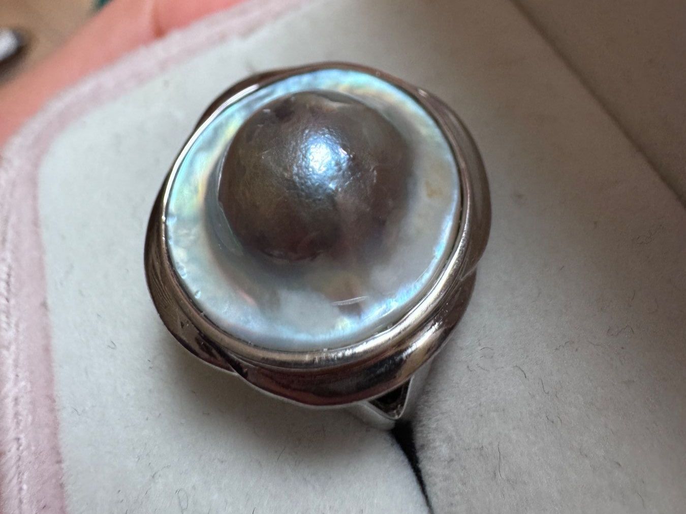 Ringe: Eleganter 925 Silberring mit Mabe Perle Gr.57 – Gebraucht aus Zürich von hanna1990 3