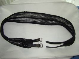 Gürtel Netzoptik schwarz mit Schnallen Länge 80cm