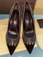 Louis Vuitton Leder Ebene Monogram Mini Lin Raquel Pumps 40