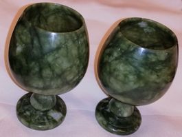2 Trinkbecher aus HalbedelsteinStein