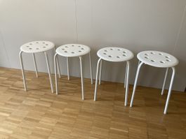 4 Ikea Hocker Marius weiss Metall/Kunstoff