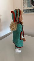 Puppenkleider Poncho, Cape für Sasha, mit Mütze, gestrickt