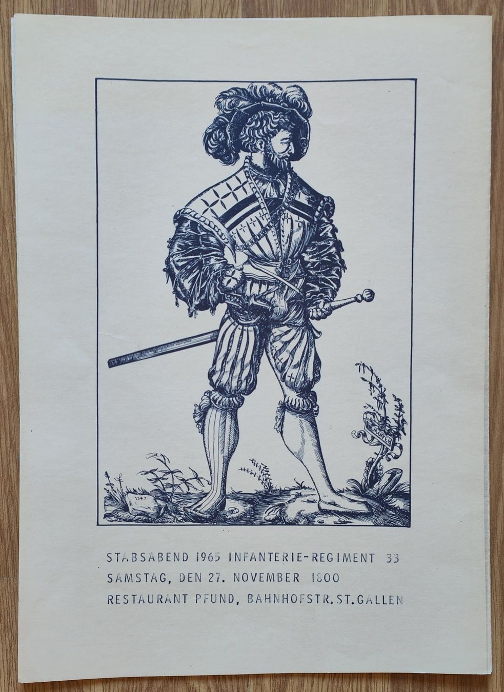 Documenti: Programm "Stabsabend Infanterie Regiment 33 St. Gallen, 1965 – Usato da Aarburg venduto da Rosen_Rot_2 1
