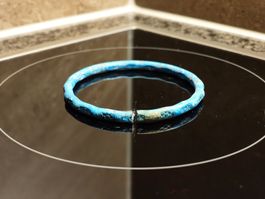 Bronze-Armreif Im Antiken Stil Blau Patiniert ~6.5cm