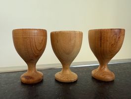 3 Vintage Eierbecher aus Holz
