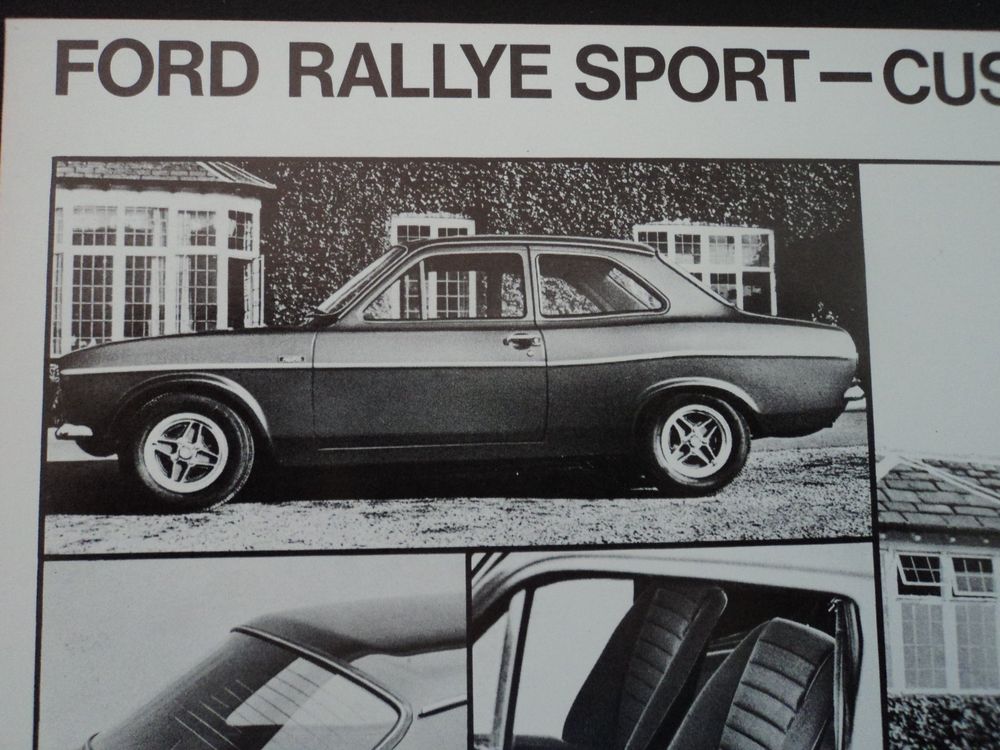 Prospekt Ford Rallye Sport Custom Pack Escort RS1600 1971 (Gebraucht ...