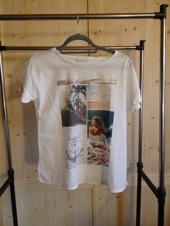 Weisses T'shirt bedruckt von Promod Gr. M - Cha22.44