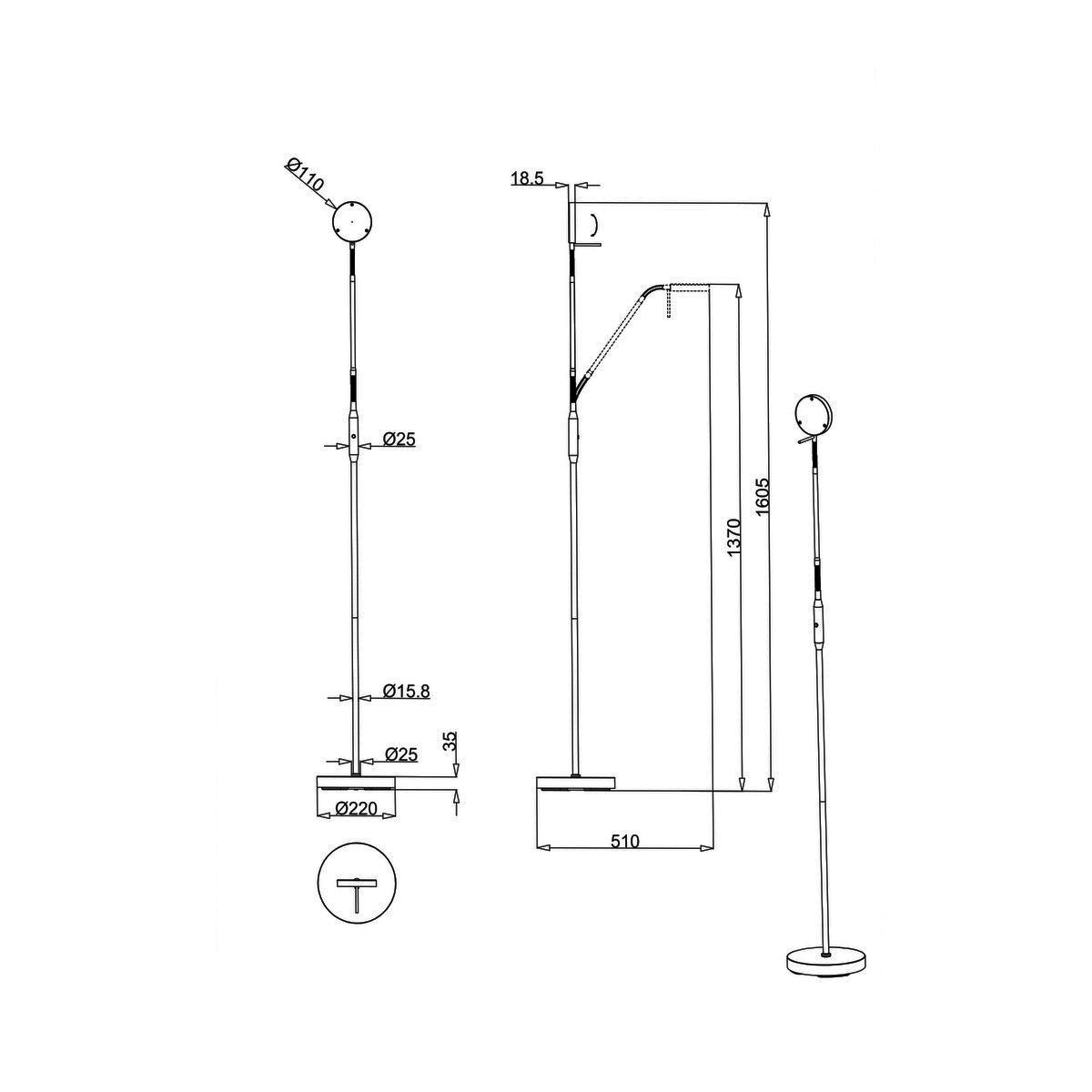 Lampade: LED Stehleuchte, Akku, 161 cm Höhe – Nuovo (secondo la descrizione) da Kreuzlingen venduto da Smart-Light 9