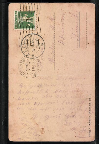 Cartoline postali: Winterthur, Kantonsspital, Poliklinikgeb – Usato da Berlin venduto da bartko-reher 1