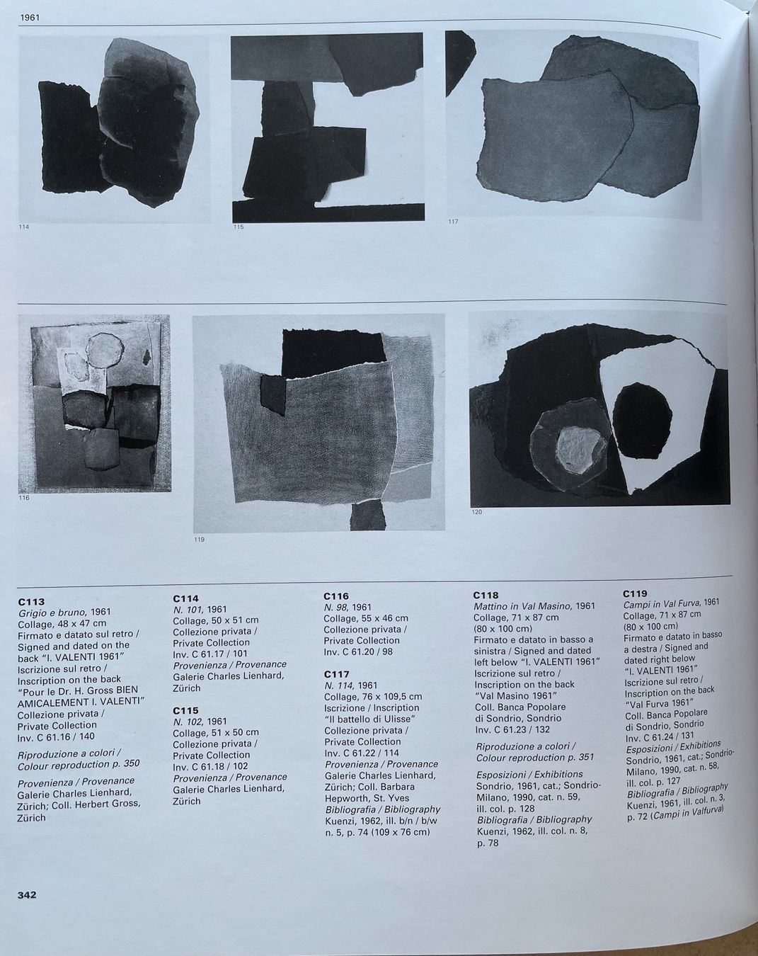 Dipinti: Italo Valenti Collage orginal signiert – Usato da Winterthur venduto da Art-3000 2