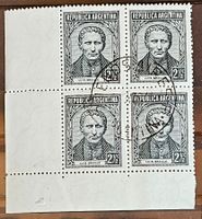 Argentina - 4er-Block gestempelt Louis Braile, 1935