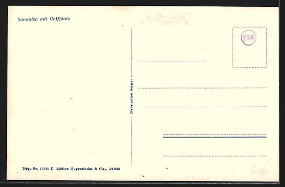 Cartes postales: AK Samaden, Ortsansicht mit Golfplatz – D'occasion à Berlin par bartko-reher 1